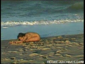 Nude beach yoga by Anahi Flores
