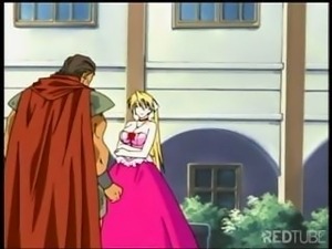 Blonde princess with big boobies gets some anal attention