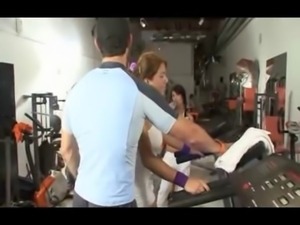 Gym Shemales Fuck Tgirl And Cum By twistedworlds