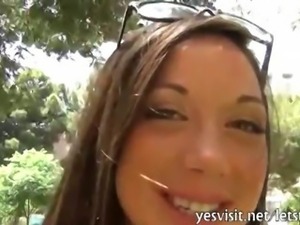 Smoking hot busty brunette girlfriend tries out anal sex for the first time