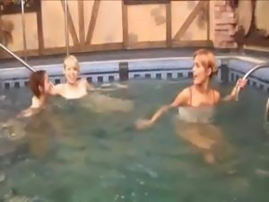 Three american teenies in the pool