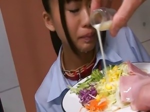 Japanese schoolgirl Chika sucking cock 