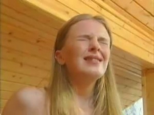 Very hot young blond girl, Anita sucks and then gets fucked by her bf.