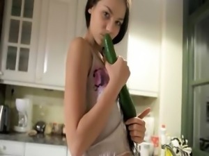 Unreal cucumber in her tight hole