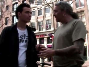 Tourist meeting a blonde Dutch hooker