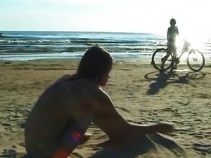 Naked girl on the beach