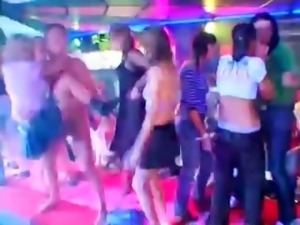 CFNM party girls dancing with sexy strippers