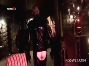 BDSM blonde sex doll gets pussy tortured for hot piss