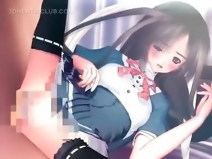 Gorgeous hentai schoolgirl cunt fucked deep upskirt