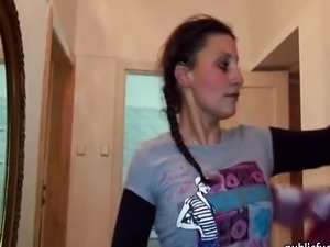 Real amateur brunette Czech slut asshole ream