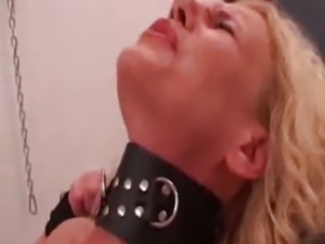 Fisting the slaves loose cunt till she explodes in orgasm