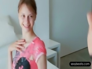 Teenage stunner Beata posing sensually on camera