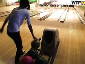 Hot babe Nessa Devil got hot while playing bowling with her boyfriend and...