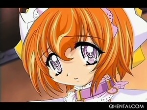 Little hentai sweet maid tugs and eats hard dick in close-up