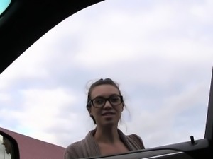 French amateur fucks fake taxi driver outdoor