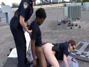 Black dude banging two hot cops