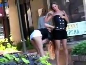 Nine lesbians share outdoor daisy lick n fuck