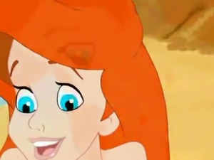 Famous Ariel and her best friend having a cartoon threesome