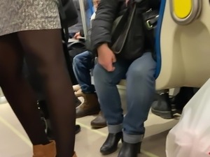 nice  pantyhose legs in train