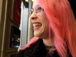 GERMAN SCOUT - CRAZY PINK HAIR GIRL PICKUP AND FUCK FOR CASH