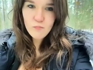 Stacked amateur wife takes herself to climax in the outdoors