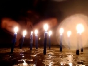 Kinky wife enjoying her masturbation ritual with candles