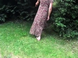 Mature nympho pumped full of hard meat doggystyle outdoors