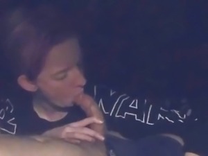 Redhead Hottie SUCKS 's COCK and Jacks Him to COMPLETION