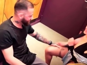 Brazilian bombshells seduce tattooed stud for wild threesome
