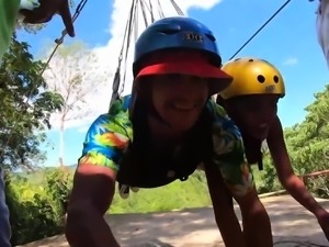 Ziplining with big ass Thai amateur GF