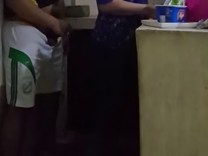 Maid delivers ass in the kitchen