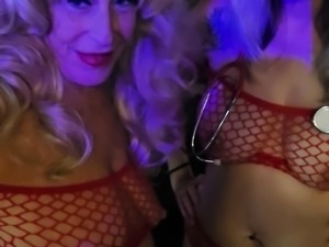 Redhead slut with big boobs goes down